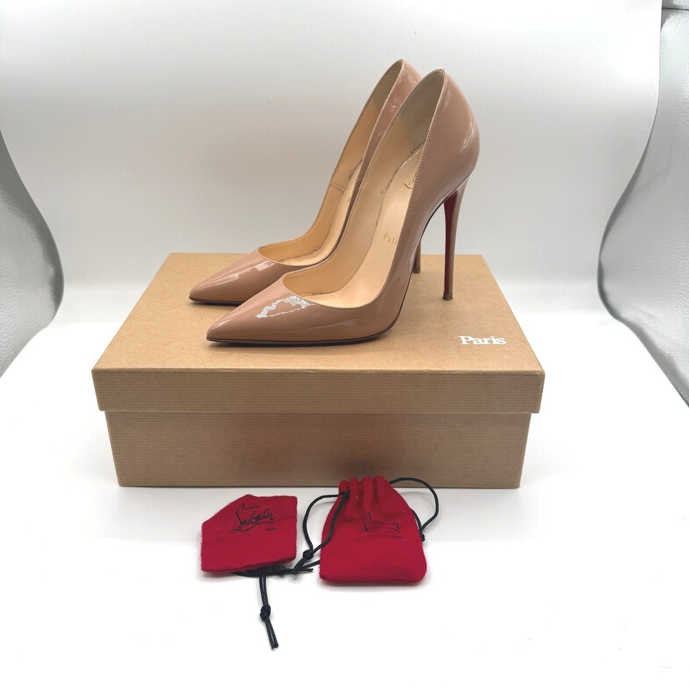 Christian Louboutin Pumps Women 36 Nude So Kate 120 Patent Leather Red Bottoms